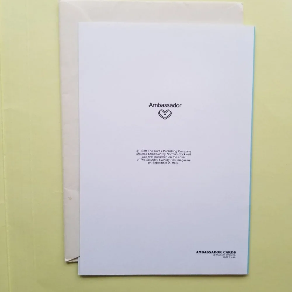 2 Norman Rockwell Greeting Cards with envelopes